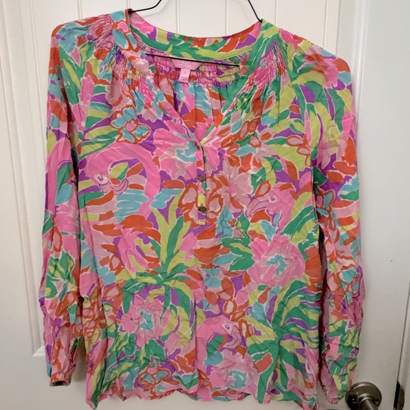 Lilly Pulitzer Elsa Silk Floral Top - Women's small. - Picture 1 of 5